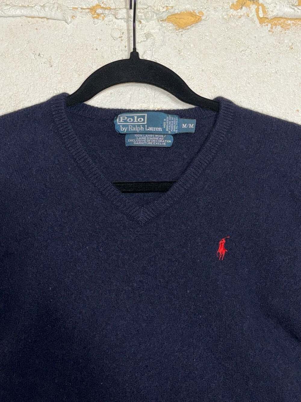 Vintage 1980s POLO RALPH LAUREN Man’s Lambs Wool V-Neck Sweater